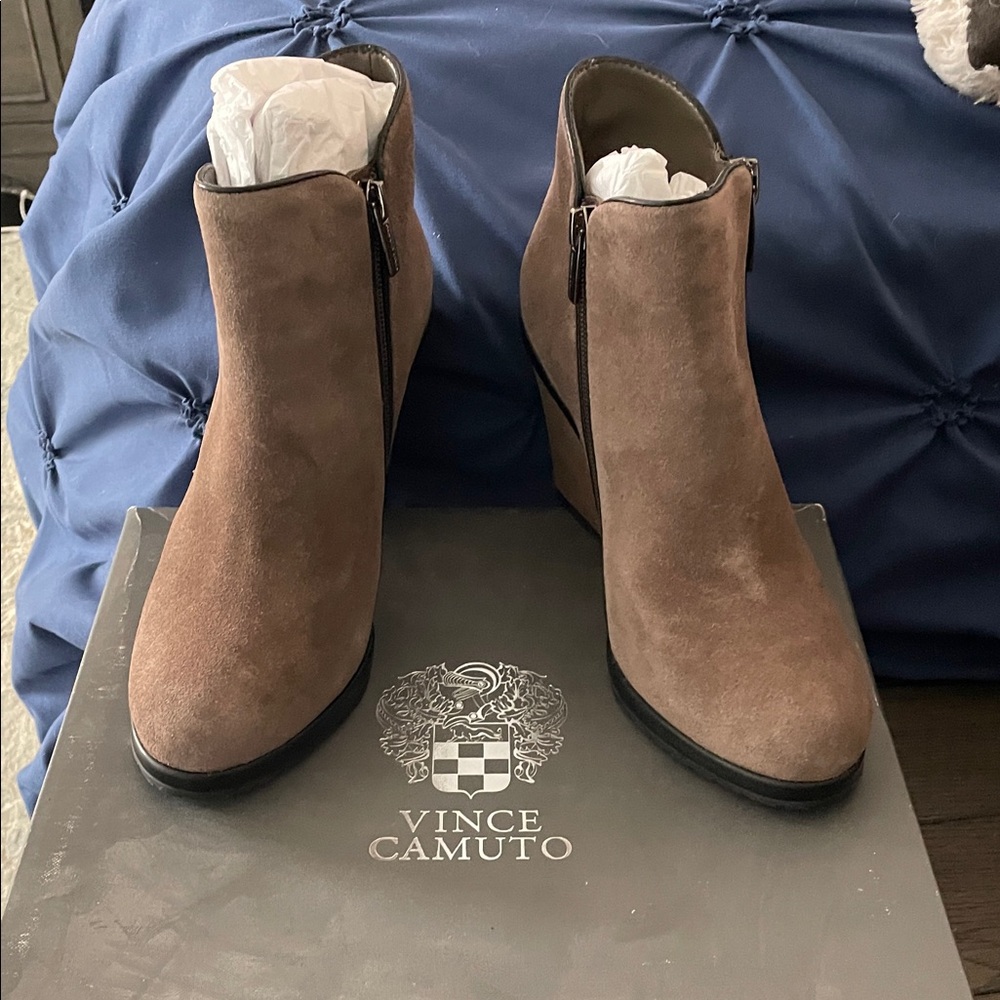 Vince Camuto Suede Brown Booties